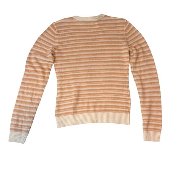 Keepsake Striped Peach Cream Sweater M NWT | Merino Wool Cashmere Knit - Picture 2 of 4